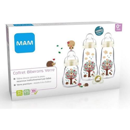 Goupillon Biberon Mam Coffret Biberons Verre 3 Biberons Verre 1 Sucette Biberon Mam Feel Good En Verre Reacutesistant Agrave La71