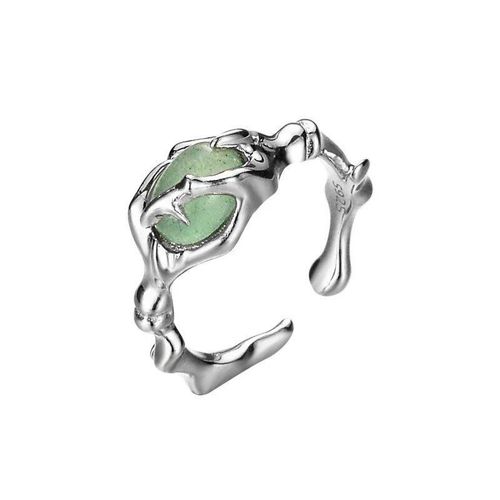Bague Ajustable Irrégulière En Argent Pour Femme,Branches Creuses Géométriques,Anneau Ouvert,Bijoux De Fête,Rétro,Élégant,Punk
