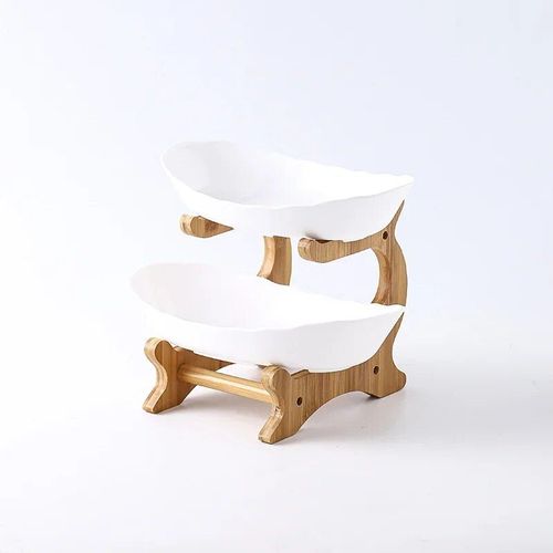 Assiettes De Table À Trois Couches,Vaisselle De Cuisine En Bois,Bol À Fruits Avec Scar,Plat Cloisonné,Collation,Bonbons,Support À Gâteau,Bol À Salade