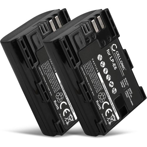 2X ® Batterie Compatibile Con Canon EOS 5D Mark II III IV EOS 5DS EOS 60D 6D Mark II EOS 70D EOS 7D Mark II EOS 80D EOS 90D EOS Ra R E5 WFT-E7 E5 XC10 XC15, LP-E6 LP-E6N 2000mAh Accu Rechange