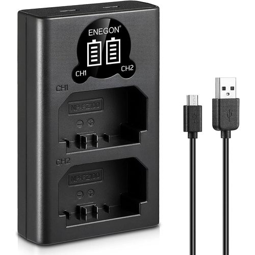 NP-FZ100 Chargeur USB LED pour Batterie NP-FZ100 de Sony, entièrement Compatible Sony A7III, A7 IV, Sony Alpha 7 iv, A7iv, A6600, A7C, A7s III, A7r III, A7r iv, A9, A9R, A9S, Alpha 9, Alpha 9S