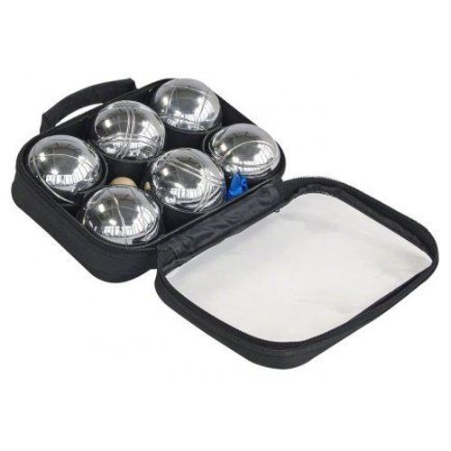 Jeu 6 Boules Petanque Chrome Loisirs (725g, Ø7,2cm) - Avec Cochonnet, Mesureur, Sacoche - Set Jeu Plein Air Adresse Et Carte