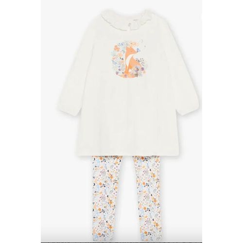 Chemise De Nuit En Jersey Et Legging À Motifs Renard Et Fleurs (Sergent Major)
