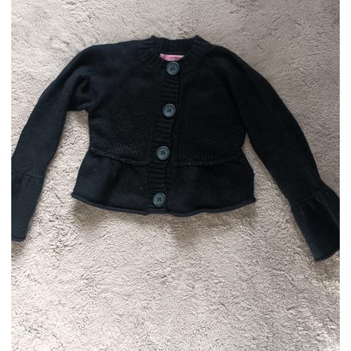 Gilet Angora Fille 4 Ans Absorba Confetti Doux Et Chaud Noir Tbe