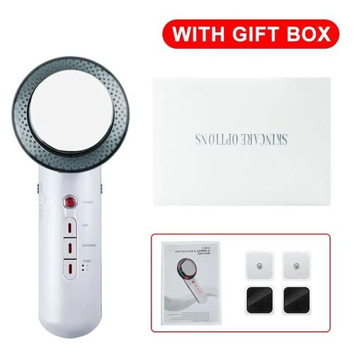 Avec Boîte Gifi - Ue - Appareil De Beauté Amincissant 3 En 1, Masseur Ultrasonique À Infrarouge Ems, Brûleur De Graisse, Lifting Du Visage, Machine À Brûler Les Graisses