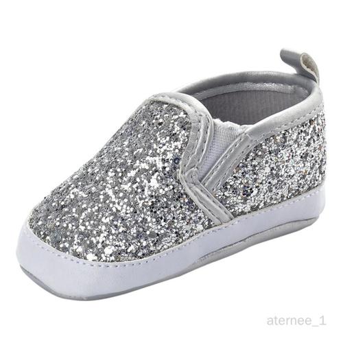 Bébé Garçons Filles Antidérapant Premiers Marcheurs Candy Shoes - Argent, 11