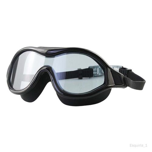 Esquirla Lunettes De Natation Lunettes De Natation Pour Adultes Lunettes De Plongée Anti-Buée Professionnel Unisexe Grand Cadre Réglable Pour Femmes Jeunes Noir