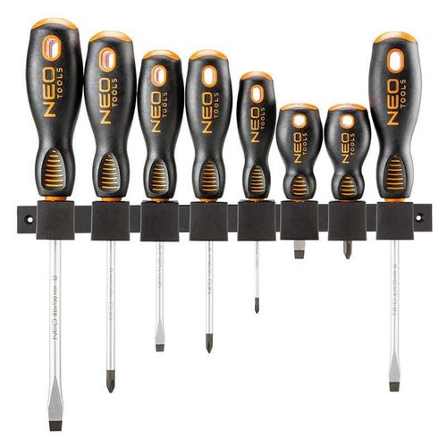Set de 8 tournevis plats et PH NEO TOOLS 04-207