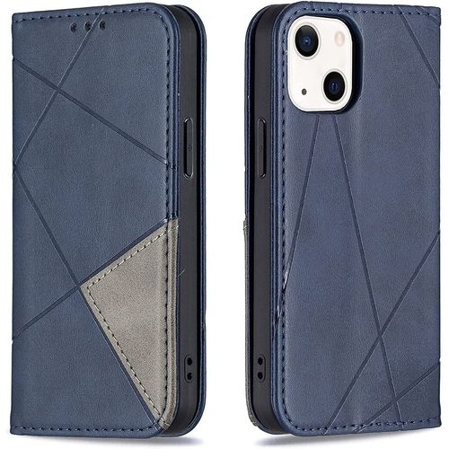 Coque Pour Iphone 13 Mini (5,4 Pouces), Housse Portefeuille En Avec Slim Tpu Bumper Flip Case, Porte Cartes Avec Fonction Support Cover (Bleu)