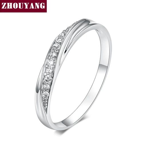 Bague De Mariage Pour Femmes,Bijoux Simples En Zircone Cubique,Couleur Or Rose,À La Mode,Zyr314 Zyr317
