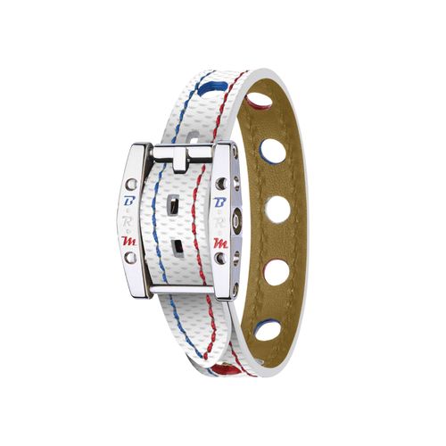 Bracelet Brm - Speed Alcantara  Blanc Et Titane Argent