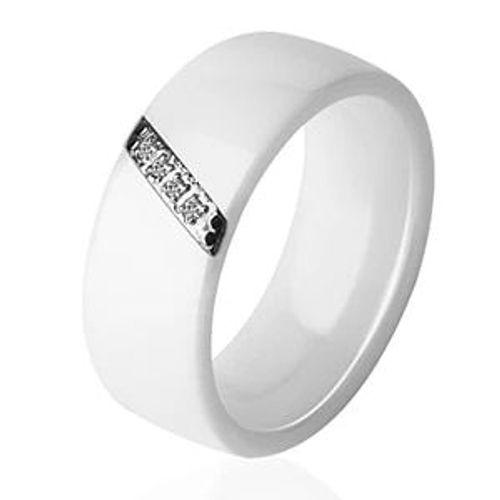Bagues En Céramique Pour Femmes,6mm,Classiques,Noir Blanc,Pierre Indienne Lisse,Bijoux En Cristal,Mode Mariage,Bague De Fiançailles,2020