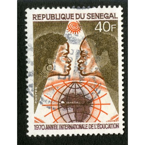 Timbre Oblitéré République Du Sénégal, 1970 Année Internationale De L'éducation, 40 F, Postes, Combet