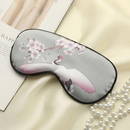 Vert Clair - Masque De Sommeil En Soie Pour Femmes Et Hommes, Imprimé, Bandeau Oculaire, Grue, Masque De Nuit, Relaxant, Doux 