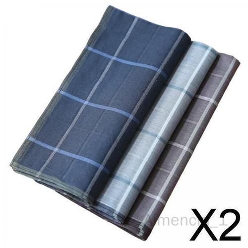 Almencla 2xpattern Pocket Square Mouchoir Hankie Treillis Costume Hommes Affaires Mariage