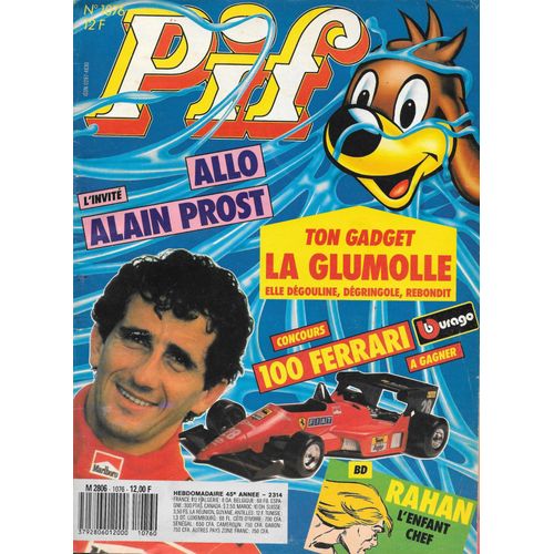 Pif Gadget N°1076 (11/1989) - Johnny Hallyday Dans "Lansky" / Alain Prost / Rahan (Histoire Complète)