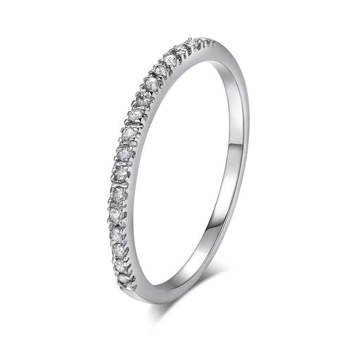 Bagues De Fiançailles De Mariage Mignonnes Pour Femmes,Micro Pavé Cz Cristal Couleur Argent Bague Délicate Bijoux De Mode Toutes Tailles