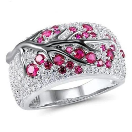 Bague En Cristal Multicolore Avec Branche De Prunier Pour Femme,Bijoux Élégants Et Romantiques,Meilleur Cadeau,Taille 5-11