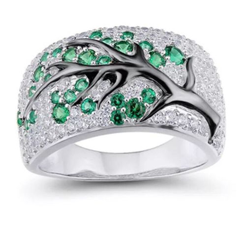 Bague En Cristal Multicolore Avec Branche De Prunier Pour Femme,Bijoux Élégants Et Romantiques,Meilleur Cadeau,Taille 5-11