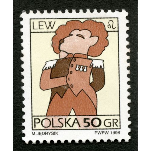 Timbre Oblitéré Polska, Lew, 50 Gr, 1996, Jedrysik