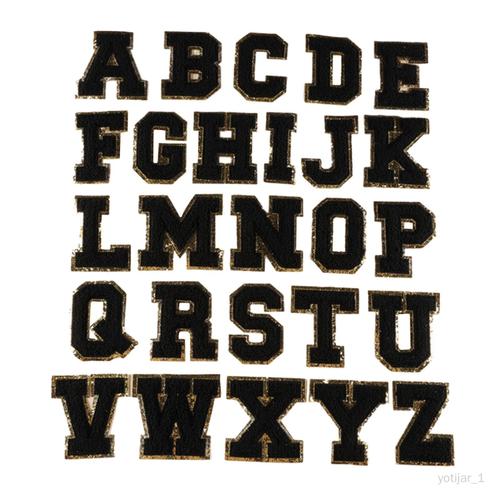 Fer Sur -Z Anglais Lettre Patchs Lettres Patchs Coudre Sur Alphabet Patchs Appliques Pour Bricolage Vêtements Décor Le Noir