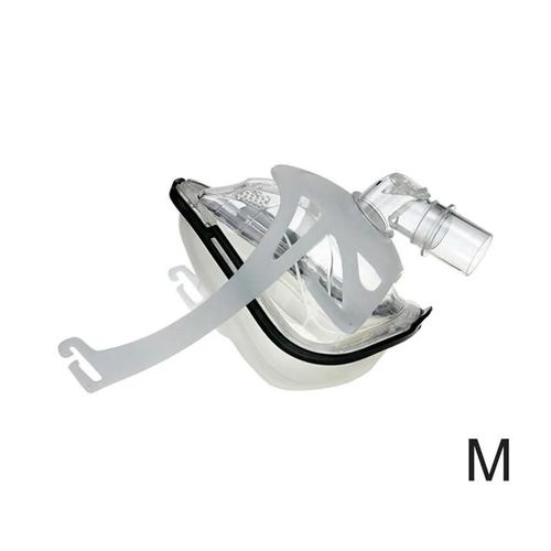 M - Masque Facial Complet Bmc Fm1 Auto Cpap, Avec Couvre-Chef Gratuit, Blanc Pour Apnée, Osas, Ronflements 