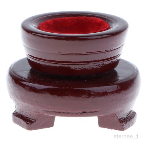 Présentoir À Boules De Verre En Bois Home Decor, Tailles Assorties , Rouge-Marron, Hauteur: 4.5cm Pour 60mm