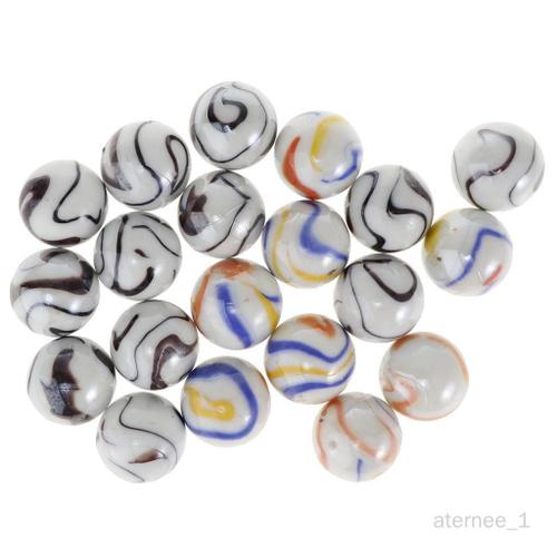 20pcs Billes De Verre De Couleur Mixte Boules De 25 Mm Pour Course De Marbre, Jeux De , Chinois