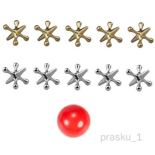 2x 10pcs Play Jacks Game And Bouncing Balls Five Child Classic Filler Toy