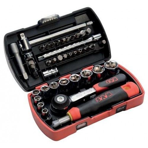 Coffret Pocket Light 39 douilles et accessoires 1/4'' avec éclairage SAM OUTILLAGE