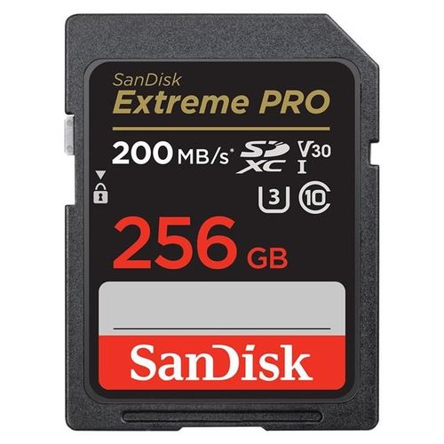 SanDisk Extreme Pro - Carte mémoire flash - 256 Go - Video Class V30 / UHS-I U3 / Class10 - SDXC UHS-I