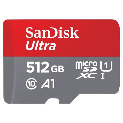 SanDisk Ultra - Carte mémoire flash (adaptateur microSDXC vers SD inclus(e)) - 512 Go - A1 / UHS Class 1 / Class10 - microSDXC UHS-I