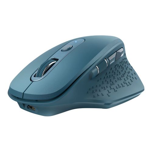 Trust Ozaa Souris Compacte Sans Fil Bluetooth + RF, Rechargeable, 60% Plastique Recyclé - Bleu