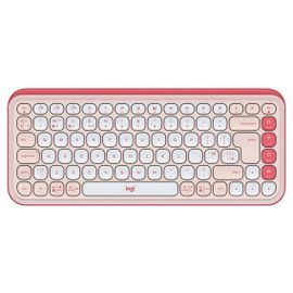 Logitech POP Icon Keys - Clavier - sans fil - Bluetooth LE - QWERTY - R.-U. - rose, blanc cassé