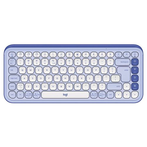 Logitech POP Icon Keys - Clavier - sans fil - Bluetooth LE - QWERTY - International US - lilas, blanc cassé