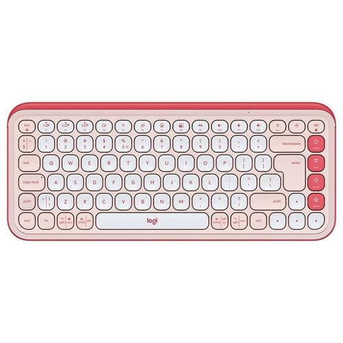 Logitech POP Icon Keys - Clavier - sans fil - Bluetooth LE - QWERTY - International US - rose, blanc cassé