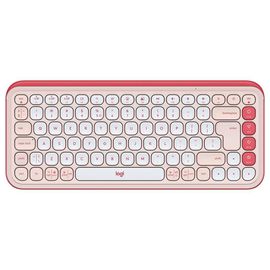 Logitech POP Icon Keys - Clavier - sans fil - Bluetooth LE - QWERTY - International US - rose, blanc cassé