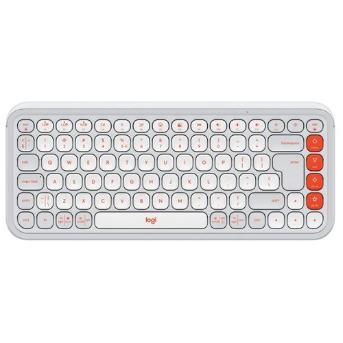 Logitech POP Icon Keys - Clavier - sans fil - Bluetooth LE - QWERTY - International US - blanc cassé, orange