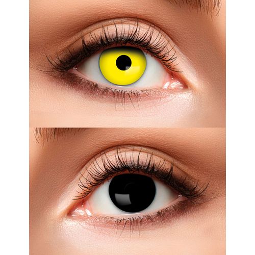 Lentilles De Contact Sans Correction Duo Jaune Et Noir Adulte