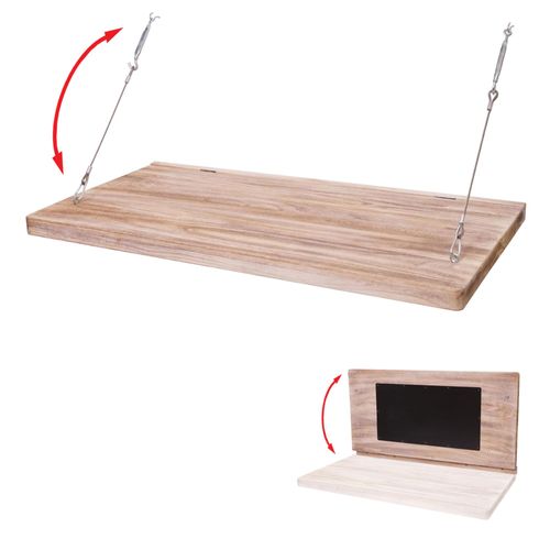Table Murale Hwc-H48, Table Murale Pliante Étagère Murale Table Avec Tableau, Pliable Bois Massif   120x60cm