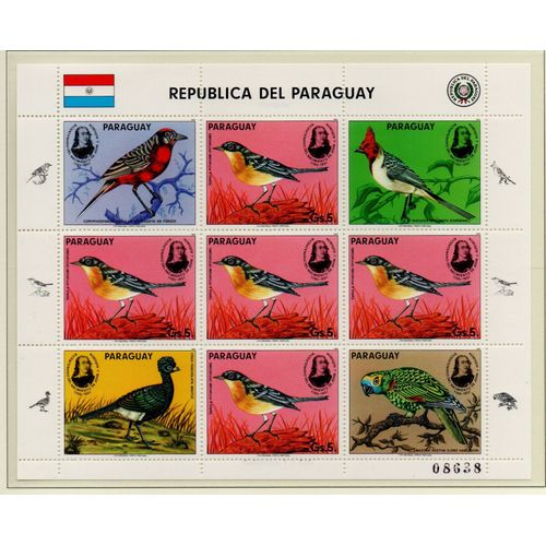 Paraguay Timbre Les Oiseaux D' Audubon 1985