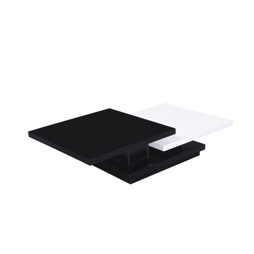 Table Basse "Zen" - 141,5 X 75 X 30 Cm - Noir/Blanc