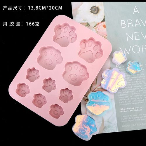 Moule Silicone Patisserie Orientale,Dixmême Chiot Empreinte Silicone Gâteau Moule Chat Griffe Fait Main Savon Moule Froid Savon Complémentaire Alimentaire Bougie Moule Colle Moule