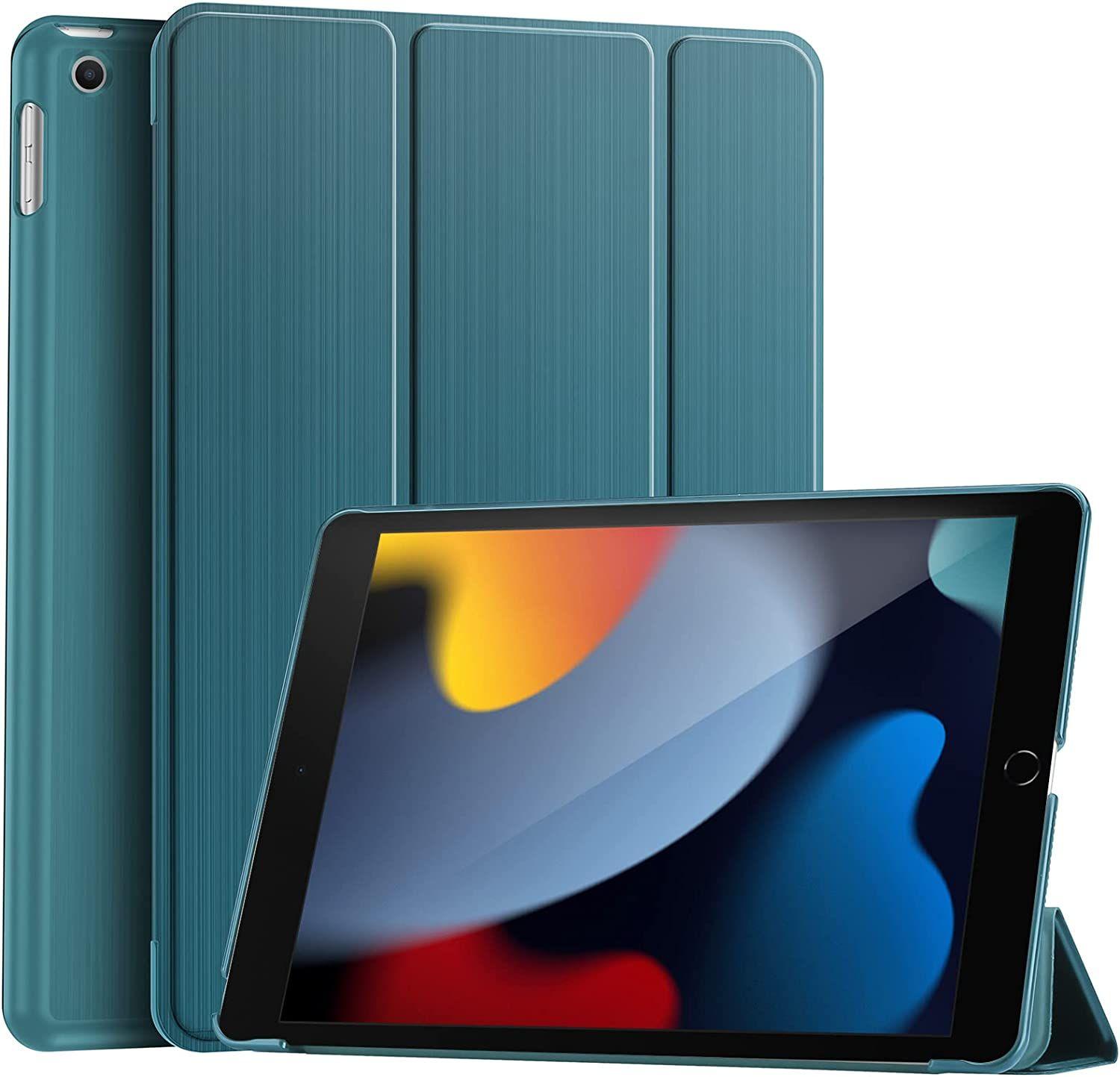 Étui iPad 9 2021, iPad 8 2020 et iPad 7 2019 de protection fonction  Support, Ultra-fin - Bleu Nuit - Français