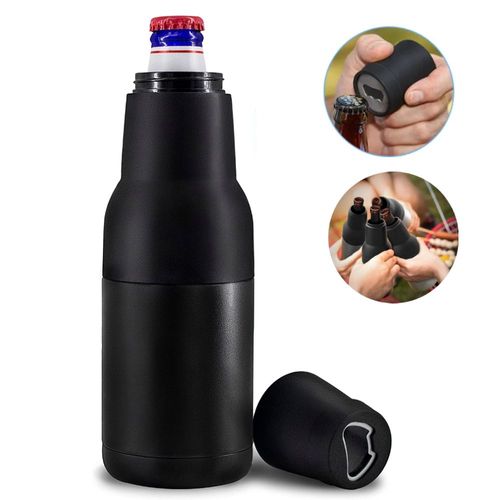 Refroidisseur De Canette Isolé À Double Paroi En Acier Inoxydable Pour Bouteille De Bière 12oz, Bouteille De Bière Et Refroidisseur De Canette Avec Ouvre-Bière, Acier Inoxydable À Double Paroi Isolé