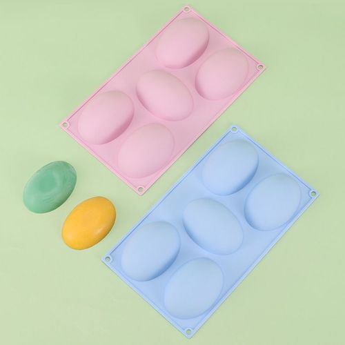 Moule Silicone Patisserie Orientale,Moule À Gâteau En Silicone 5 Trous Demi-Cercle Dessert Français Mousse Gâteau Poreux Ovale Savon Fait Main Moule Bricolage