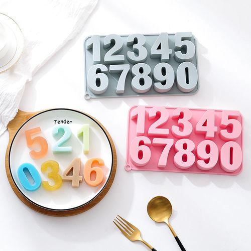 Moule Silicone Patisserie Orientale,Moule À Gâteau En Silicone Mousse Numérique Cuisson Diy0-9 Moule À Chocolat Crème Glacée Chiffre Arabe