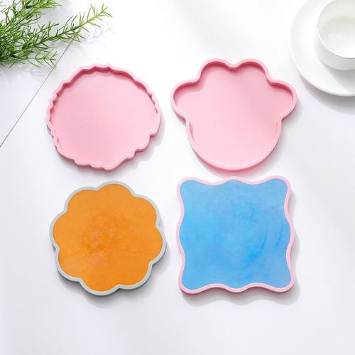 Moule Silicone Patisserie Orientale,Bricolage Cristal Colle Moule Chat Griffe Irrégulière Caboteur Table Surround Base Décoratif Silicone Moule