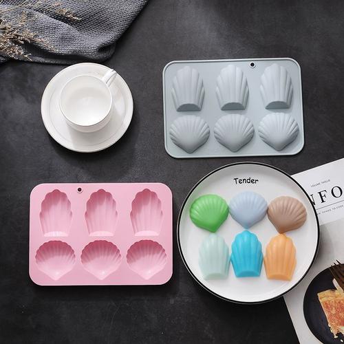 Moule Silicone Patisserie Orientale,6 Senbei Madeleine Biscuit Moule De Cuisson Coquille Silicone Chocolat Moule Plaque De Cuisson Boîte Gâteau Moule