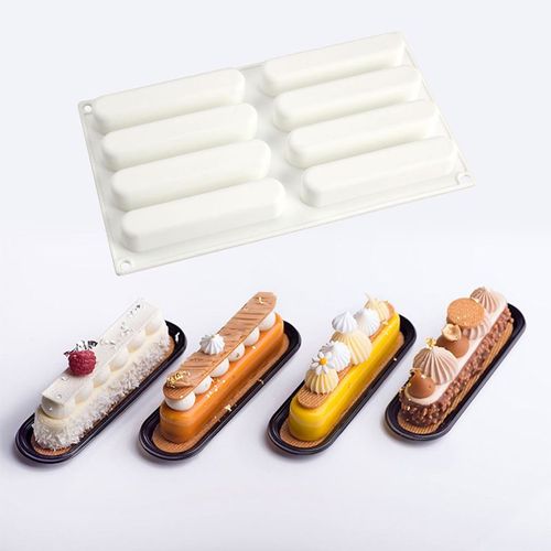 Moule Silicone Patisserie Orientale,8même Long Lightning Puff Mousse Silicone Moule Ovale Décoration De Gâteaudiycuisson Savon Artisanal Chocolat